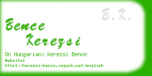 bence kerezsi business card